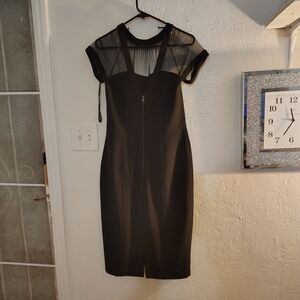 Maggy London Black Sheath Cocktail Dress Sweetheart Neckline